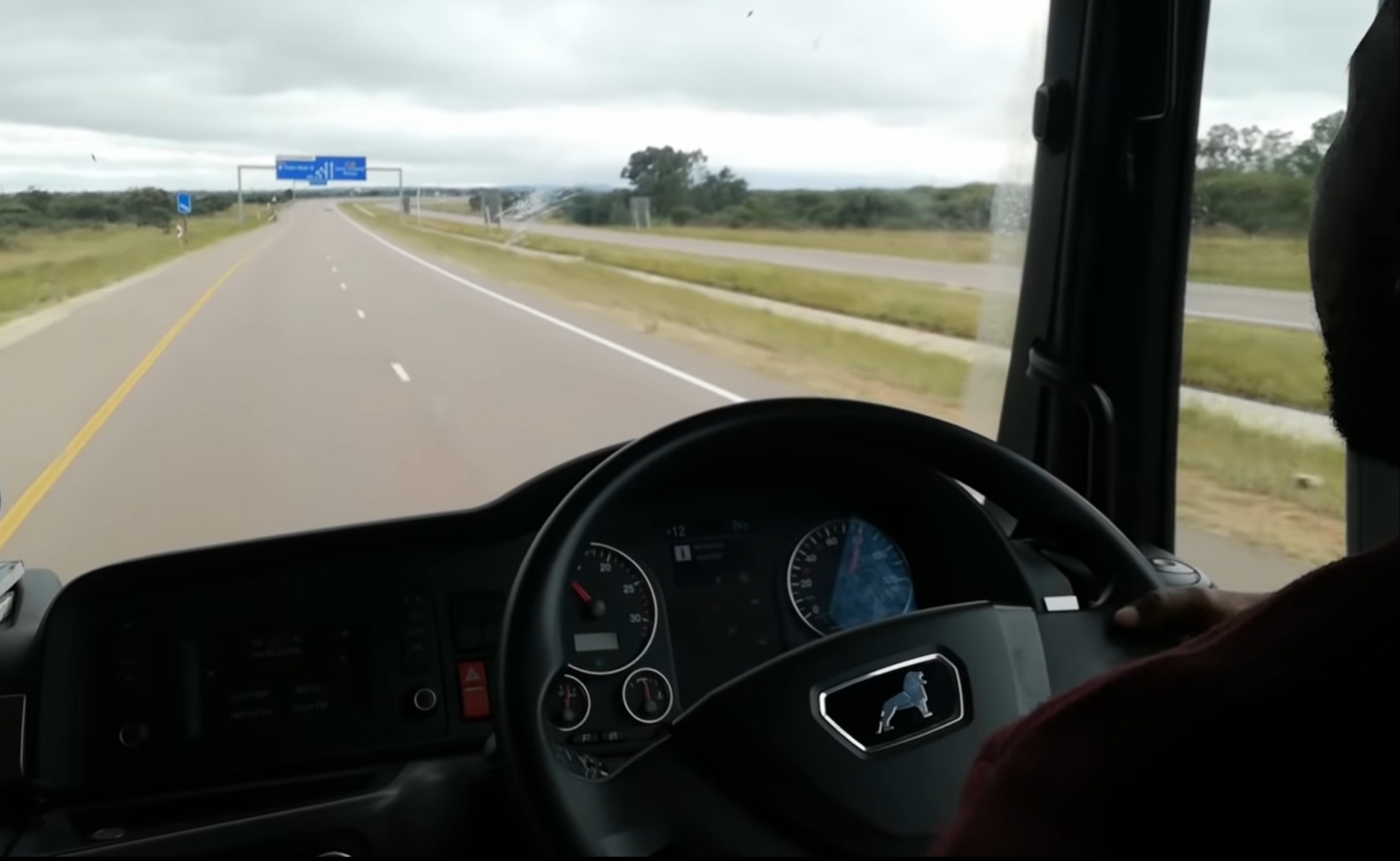 Truck drivers view of the road